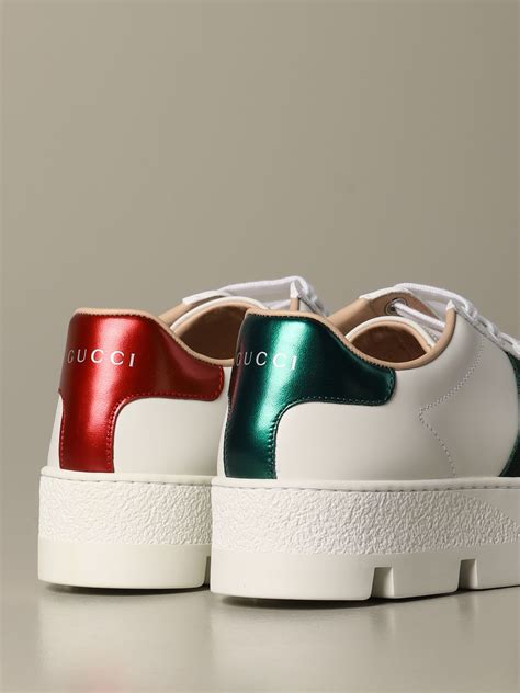 gucci white shoes green white yellwo|all white gucci shoes.